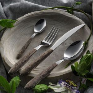 cubiertos rústicos vero madera natural