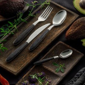 Cubiertos rústicos madera wenge